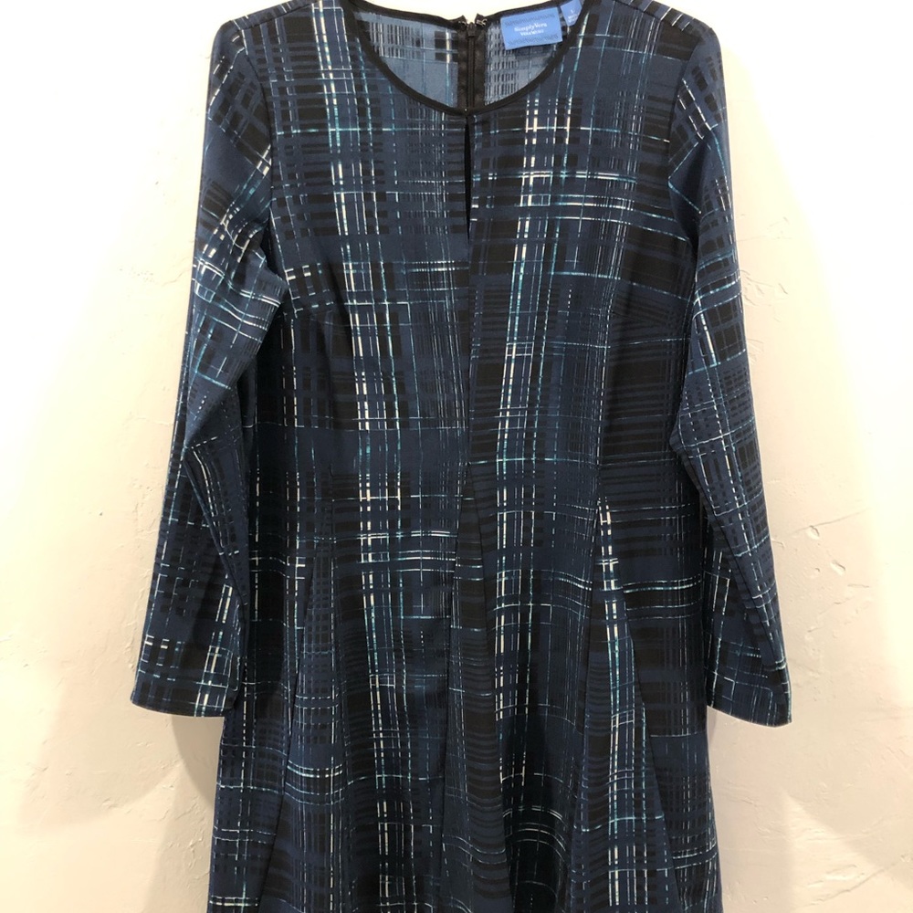 Navy Plaid Dress